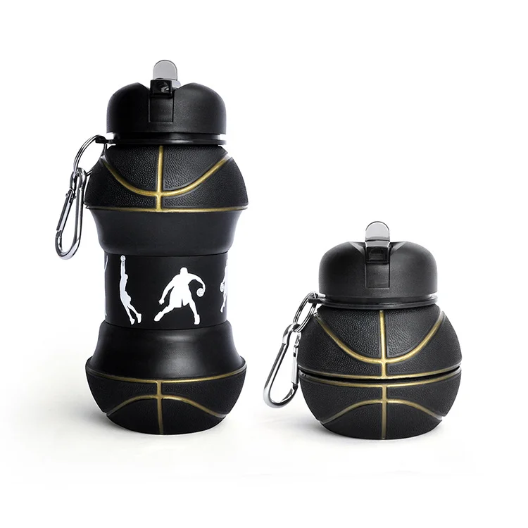 Silicone Water Bottle Foldable Leakproof BPA Free Reusable Travel Gym Sports Bottle Lightweight Portable Collapsible Drinking Bottle for Office Hiking Camping India image 3