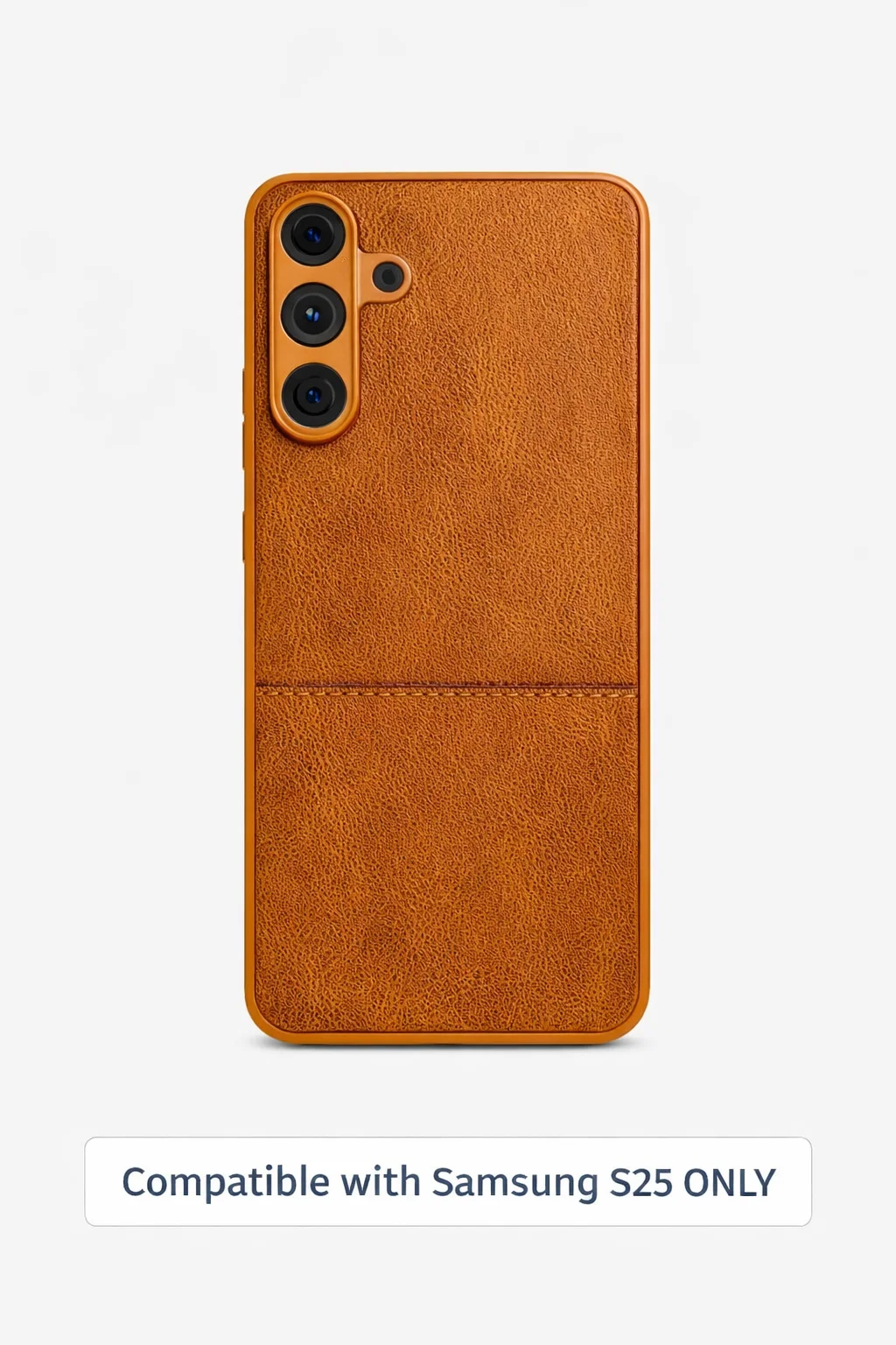 Premium Leather Texture Back Cover Case for Samsung Galaxy S25, Shockproof Slim Protective Phone Case, Anti Scratch Soft Grip Mobile Cover Brown (samsung s25) image 1