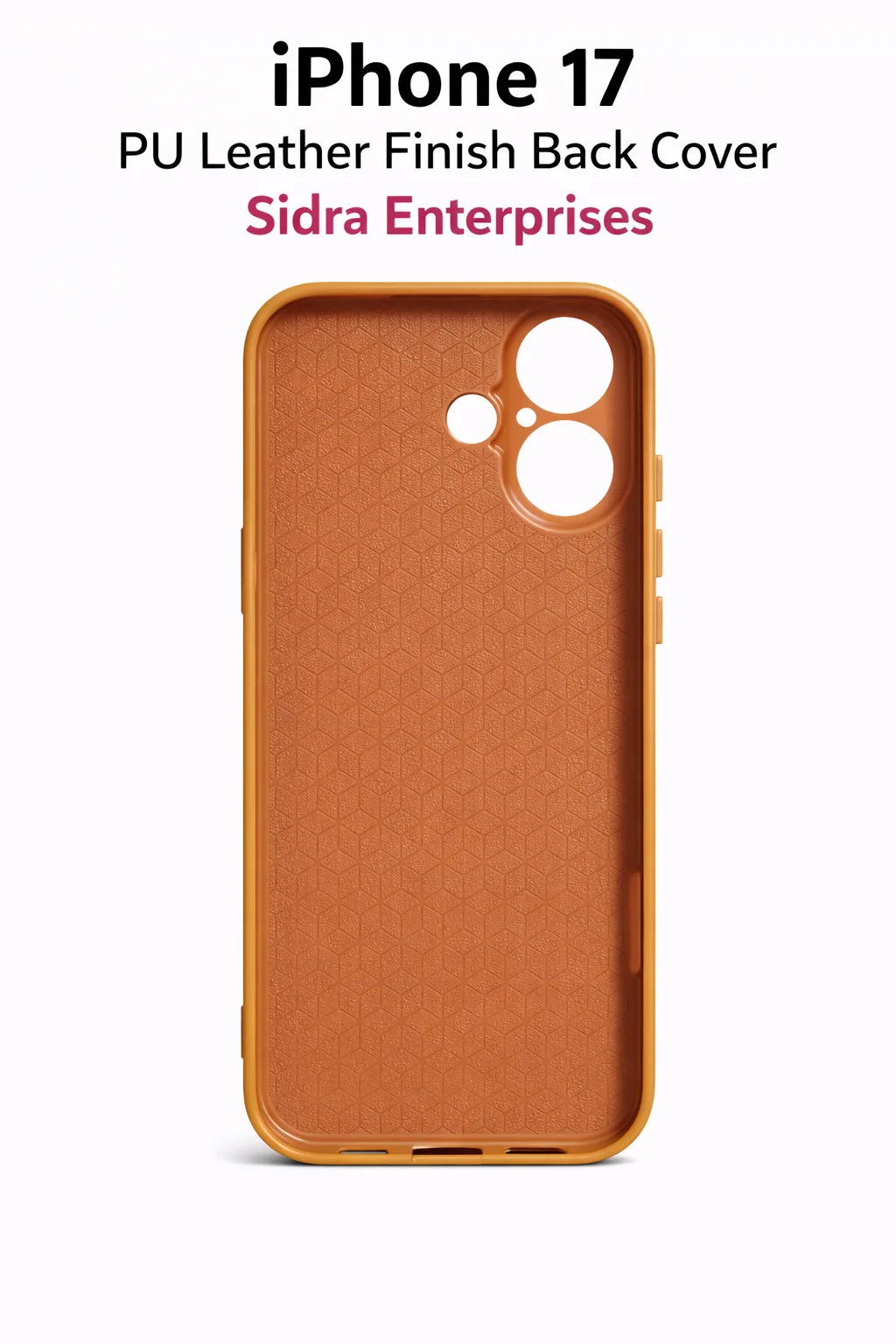 iPhone 17 PU Leather Finish Back Cover Shockproof Anti Slip Premium Protective Case Soft TPU Frame Camera Protection Slim Designer Mobile Cover Brown(iphone 17) image 1