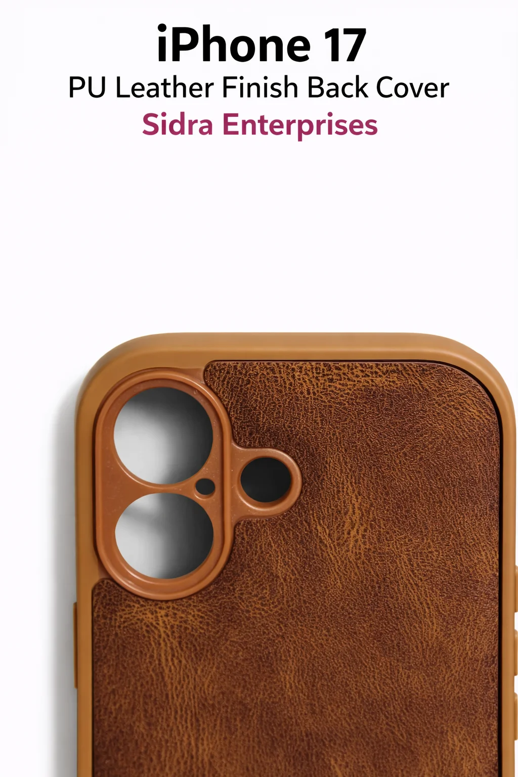 PU Leather Texture Shockproof Protective Back Cover Case for Apple iPhone 17 with Camera Protection Slim Anti Scratch Premium Grip Mobile Phone Case Brown(iphone 17) image 1