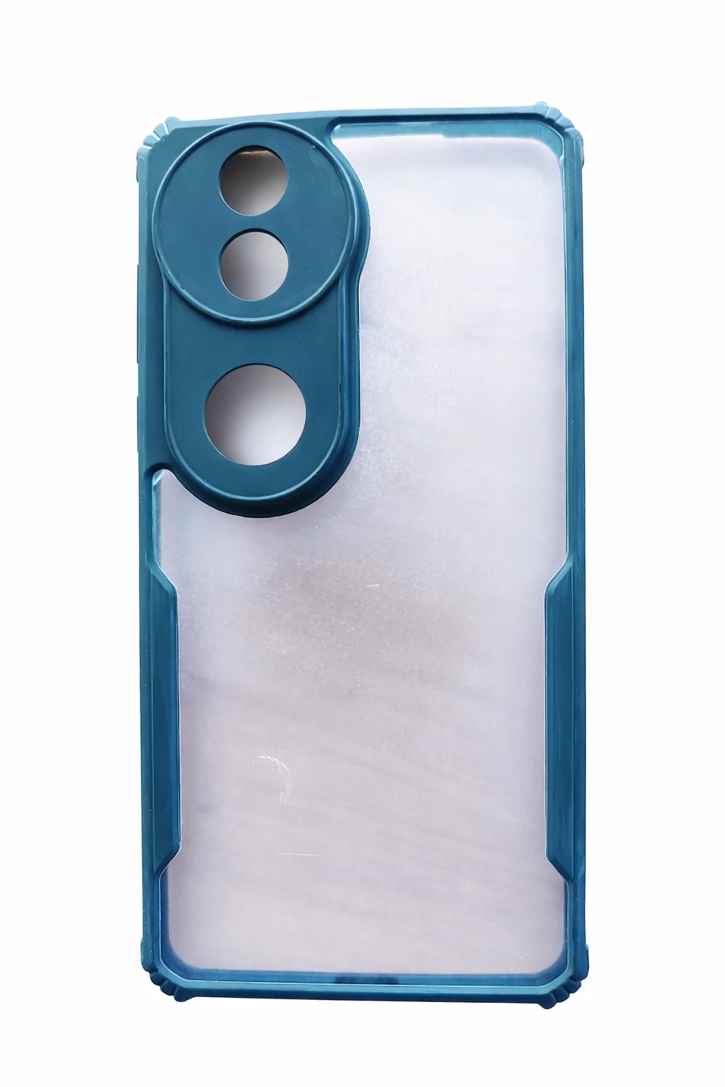 Transparent Frosted Matte Hybrid Shockproof Mobile Back Cover Case with Reinforced Camera Protection Frame Anti Scratch Slim Grip Protective Phone Case Blue Edge(vivo v 50) image 1