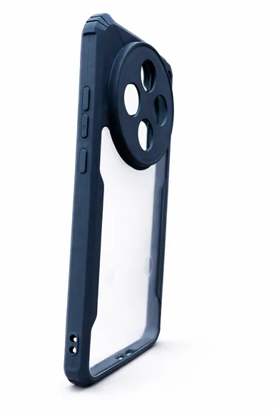 Shockproof Transparent Hybrid Back Cover Case for Motorola Edge 40 Neo with Camera Ring Protection Anti Yellow Clear Hard PC + Soft TPU Bumper Protective Mobile Phone Case Blue Frame(vivo x 200) thumbnail 1
