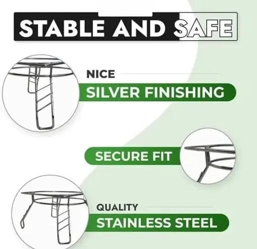 Heavy Duty Stainless Steel Gas Cylinder Trolley Stand 23.5cm Portable LPG Cylinder Base Stand Rustproof Kitchen Cylinder Holder Stand with Anti Slip Legs and Elevated Design image 2