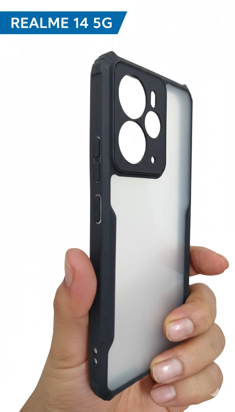 Realme 14 5G Transparent Hybrid Shockproof Back Cover Case with Hard PC Back Soft TPU Bumper Camera Protection Anti Scratch Clear Protective Mobile Cover(relme 14 5g) image 2