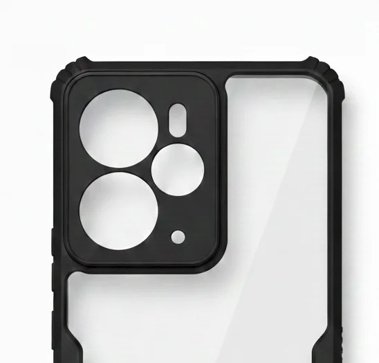 Realme 14 5G Transparent Hybrid Shockproof Back Cover Case with Hard PC Back Soft TPU Bumper Camera Protection Anti Scratch Clear Protective Mobile Cover(relme 14 5g) image 3