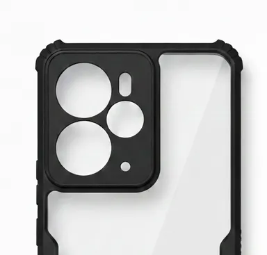 Realme 14 5G Transparent Hybrid Shockproof Back Cover Case with Hard PC Back Soft TPU Bumper Camera Protection Anti Scratch Clear Protective Mobile Cover(relme 14 5g) thumbnail 2