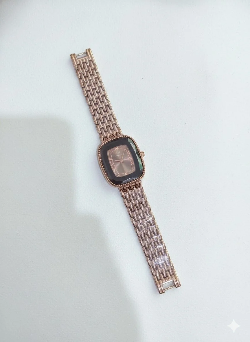 Luxury Rose Gold Women’s Analog Bracelet Watch Square Dial Stainless Steel Strap Elegant Designer Wrist Watch for Ladies Party Wear Gift Fashion Watch India image 4