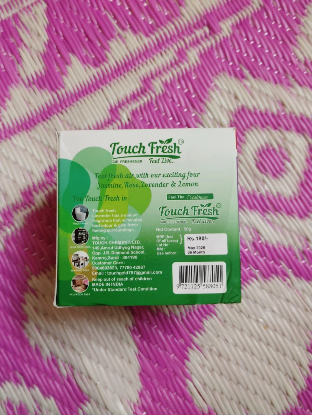 Touch Fresh Rose Air Freshener Block Combo Pack Buy 3 Get 1 Free Long Lasting Room Bathroom Car Fragrance Gel image 4