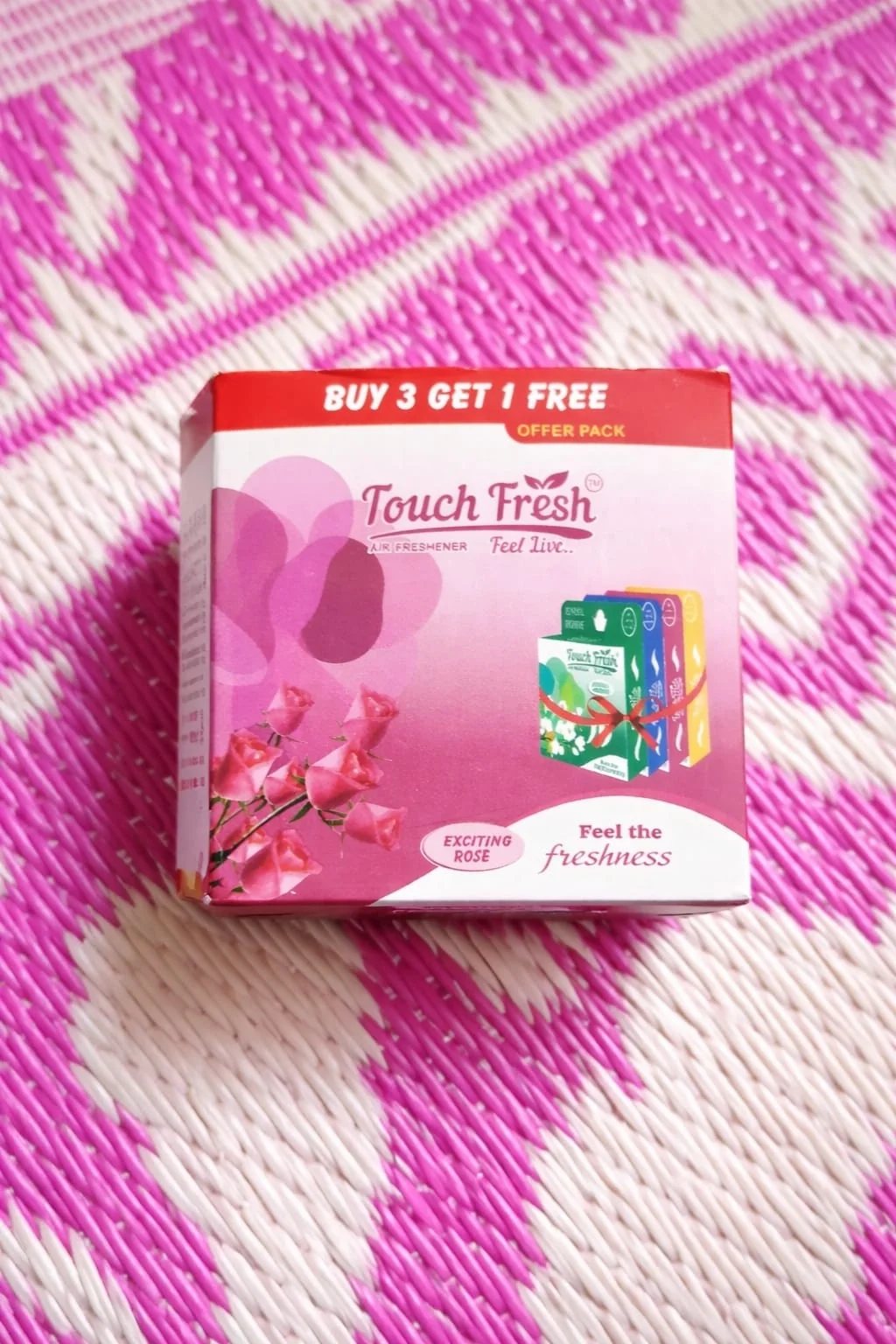 Touch Fresh Rose Air Freshener Block Combo Pack Buy 3 Get 1 Free Long Lasting Room Bathroom Car Fragrance Gel image 1