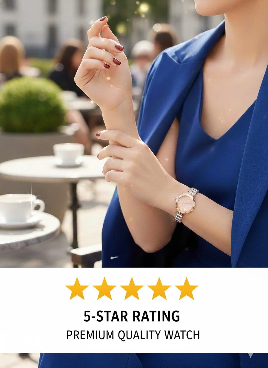 FIIZ Women Rose Gold Analog Quartz Wrist Watch with Crystal Studded Bracelet Strap Round Dial Elegant Ladies Fashion Party Wear Watch India image 2