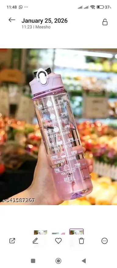 1 Litre Motivational Water Bottle Leakproof Durable BPA-Free Inspirational Fitness Gym Eco-Friendly Hydration Bottle India thumbnail 3