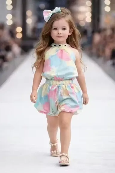Little Muffs Pastel Tie Dye Halter Top and Shorts Co Ord Set for Girls Trendy Summer Kids Outfit Sleeveless Halter Neck Matching Shorts Casual Beach Holiday Wear Clothing Set Little Muffs Pastel Tie Dye Halter Top and Shorts Co Ord Set for Girls Trendy Su thumbnail 2