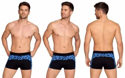 Mens Premium Cotton Stretch Trunks Pack of 3 Breathable Anti Sweat Quick Dry Boxer Briefs Soft Waistband Comfort Fit Multicolour Innerwear for Daily Wear Gym Sports Men image 4