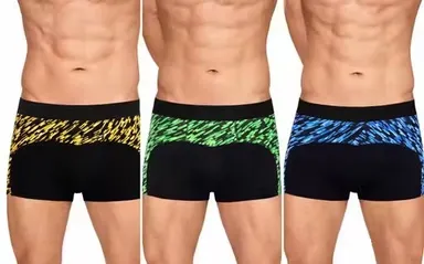 Mens Premium Cotton Stretch Trunks Pack of 3 Breathable Anti Sweat Quick Dry Boxer Briefs Soft Waistband Comfort Fit Multicolour Innerwear for Daily Wear Gym Sports Men  thumbnail 0
