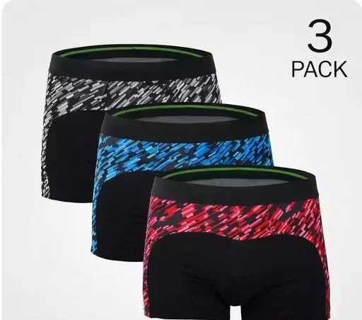 Mens Cotton Stretch Boxer Briefs Pack of 3 Breathable Anti Chafing Trunks Innerwear Multicolour Soft Elastic Waistband Comfort Fit Underwear for Gym Sports Daily Wear Men image 1