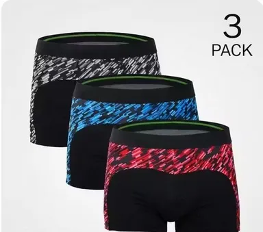 Mens Cotton Stretch Boxer Briefs Pack of 3 Breathable Anti Chafing Trunks Innerwear Multicolour Soft Elastic Waistband Comfort Fit Underwear for Gym Sports Daily Wear Men thumbnail 0