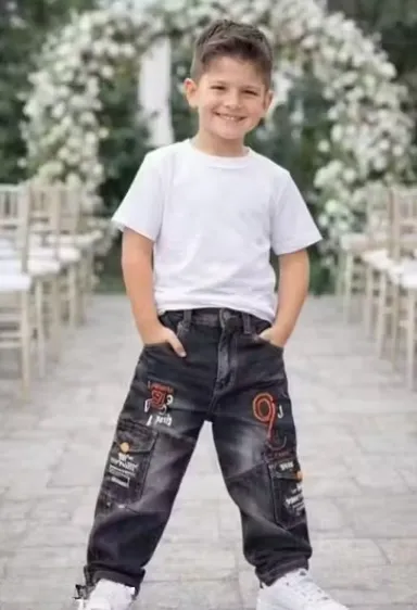 LITTLEMUFFS Baby Boy Denim Jeans Cotton Blend Elastic Waist Jogger Pants for Kids Soft Comfortable Casual Daily Wear Durable Stitching Trendy Boys Denim Trousers for School Play Party LITTLEMUFFS Baby Boy Denim Jeans Cotton Blend Elastic Waist Jogger Pant thumbnail 2