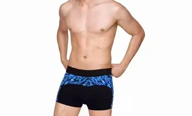 Mens Stretchable Breathable Cotton Trunks Underwear Pack of 2 Mid Rise Soft Elastic Waist Boxer Briefs Blue Green Printed Comfort Fit Innerwear for Gym Sports Daily Wear Men thumbnail 1
