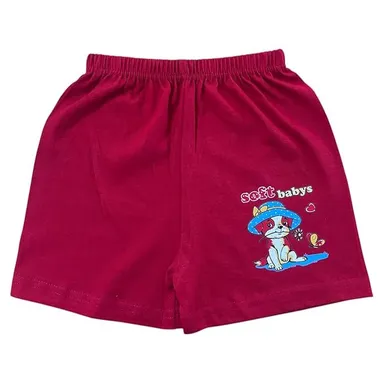 Babyvibz Kids Cotton Shorts Pack of 6 Multicolour Cartoon Printed Elastic Waist Summer Shorts for Boys & Girls 9-12M thumbnail 1