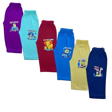 VIBZURE Kids Cotton Pyjama Track Pants Pack of 6 for Boys Girls 9-12M thumbnail 0