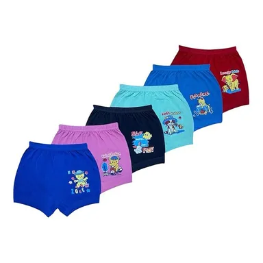 VIBZURE Unisex Kids Cotton Briefs Pack of 6 Multicolour Soft Hosiery Inner Elastic Waistband Kids Underwear Breathable Innerwear Trunks Boys Girls Daily Wear Cotton Underpants VIBZURE Unisex Kids Cotton Briefs Pack of 6 Multicolour Soft Hosiery Inner Elas thumbnail 0