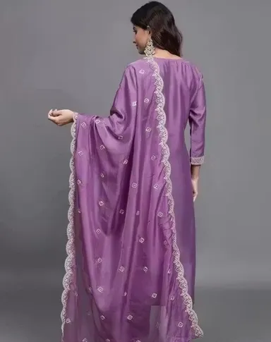 Purple Embroidered Women Kurta Set with Dupatta Straight Kurti Suit Ethnic Wear Cotton Blend Festive Party Office Wear Designer Salwar Set for Women India Purple Embroidered Women Kurta Set with Dupatta Straight Kurti Suit Ethnic Wear Cotton Blend Festive thumbnail 1