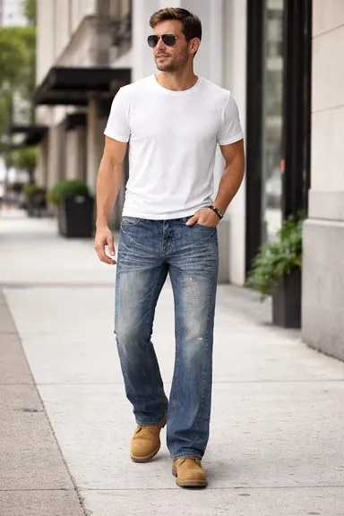 Mens Vintage Washed Slim Fit Blue Denim Jeans Mid Rise Stretch Distressed Stone Wash Biker Style Casual Streetwear Fashion Denim Pants Comfortable Daily Wear Jeans for Men thumbnail 2
