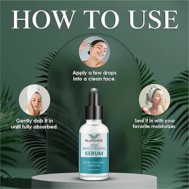 Skin Brightening Serum for Whitening & Brightening 30ml | Anti-Dark Spots & Glowing Skin Face Serum | Natural Skin Care, Vitamin C & Hyaluronic Acid | Lightweight Daily Moisturising Serum thumbnail 3