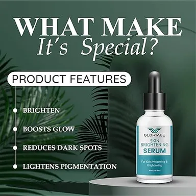 Skin Brightening Serum for Whitening & Brightening 30ml | Anti-Dark Spots & Glowing Skin Face Serum | Natural Skin Care, Vitamin C & Hyaluronic Acid | Lightweight Daily Moisturising Serum thumbnail 4