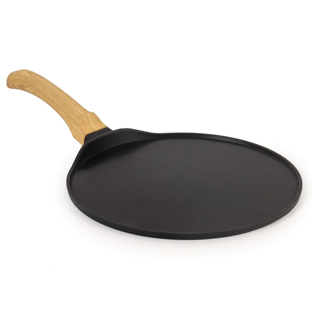 CELLO Castello 28 cm Die Cast Aluminium Flat Tawa Induction Base 4 mm Thickness Non‑Stick Scratch‑Resistant Heavy Duty Kitchen Cookware for Dosa Roti Chapati image 1