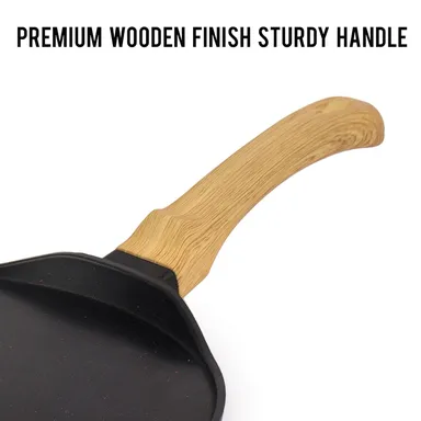 CELLO Castello 28 cm Die Cast Aluminium Flat Tawa Induction Base 4 mm Thickness Non‑Stick Scratch‑Resistant Heavy Duty Kitchen Cookware for Dosa Roti Chapati thumbnail 3