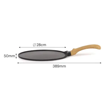 CELLO Castello 28 cm Die Cast Aluminium Flat Tawa Induction Base 4 mm Thickness Non‑Stick Scratch‑Resistant Heavy Duty Kitchen Cookware for Dosa Roti Chapati thumbnail 6