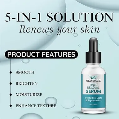 Spot Removal Serum 30ml for Dark Spots & Pigmentation Treatment, Skin Brightening, Anti-Blemish & Hyperpigmentation Solution, Lightweight Face Serum for All Skin Types thumbnail 2