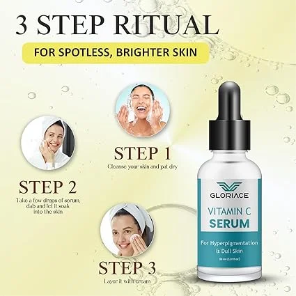 Vitamin C Face Serum for Hyperpigmentation & Dull Skin 30ml | Skin Brightening & Glowing Face Serum | Fades Dark Spots, Uneven Tone & Pigmentation | Antioxidant-Rich Daily Use Serum image 3