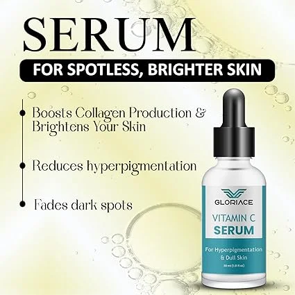 Vitamin C Face Serum for Hyperpigmentation & Dull Skin 30ml | Skin Brightening & Glowing Face Serum | Fades Dark Spots, Uneven Tone & Pigmentation | Antioxidant-Rich Daily Use Serum image 5