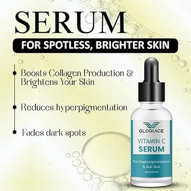 Vitamin C Face Serum for Hyperpigmentation & Dull Skin 30ml | Skin Brightening & Glowing Face Serum | Fades Dark Spots, Uneven Tone & Pigmentation | Antioxidant-Rich Daily Use Serum thumbnail 4