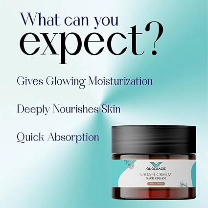 Natural Ubtan Face Cream 50 ml for Men & Women | Ayurvedic Herbal Tan Removal Moisturiser with Turmeric Saffron Sandalwood | Brightening Glow Cream | Smooth Skin Daily Use image 4