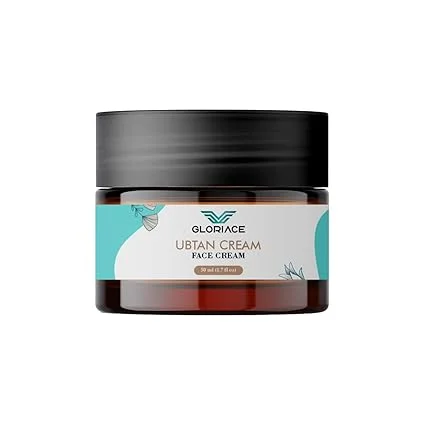 Natural Ubtan Face Cream 50 ml for Men & Women | Ayurvedic Herbal Tan Removal Moisturiser with Turmeric Saffron Sandalwood | Brightening Glow Cream | Smooth Skin Daily Use image 1