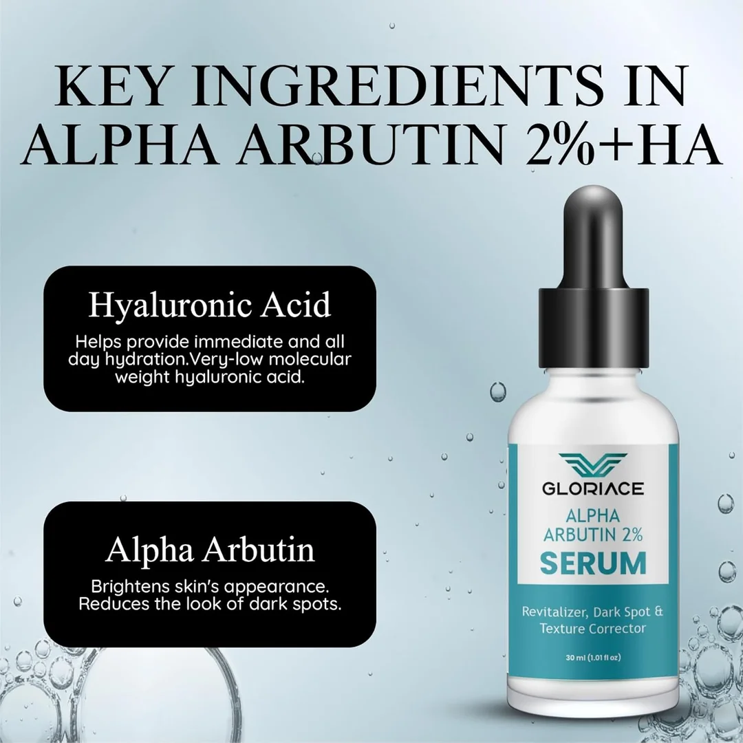 Alpha Arbutin 2% Face Serum 30ml for Dark Spots, Pigmentation, Acne Marks, Uneven Skin Tone, Texture Correction & Skin Brightening with Hydrating Revitalizer Formula image 2