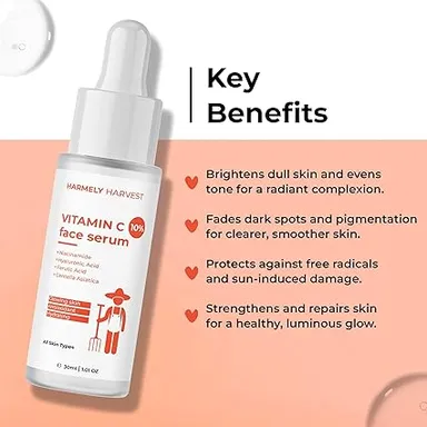 Vitamin C 10% Face Serum 30ml with Hyaluronic Acid & Ferulic Acid for Brightening Glow Hydration Anti Ageing + Matte Moisturizer 50g with 5% Niacinamide Ceramide Squalane for Oil Control Skin Barrier Repair Acne Marks Pigmentation thumbnail 3
