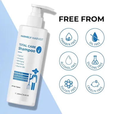 HARMELY HARVEST AHA BHA Face Wash (3%) for Acne & Oil Control with Glycolic, Lactic & Salicylic Acid (100ml) + Hair Fall Control Shampoo with Capixyl, Anagain & Bhringraj (250ml) Combo for Clear Skin & Strong Hair thumbnail 1