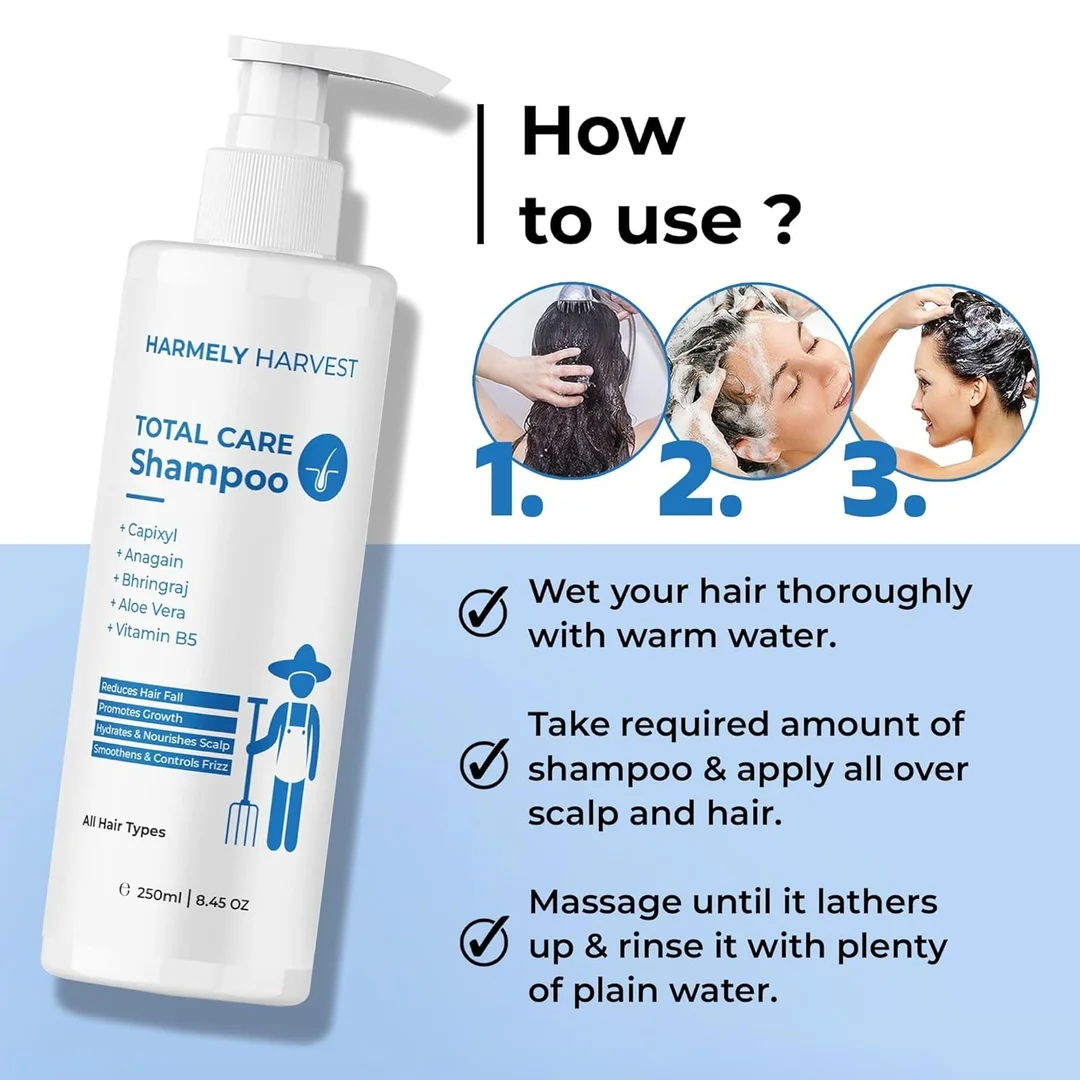 HARMELY HARVEST AHA BHA Face Wash (3%) for Acne & Oil Control with Glycolic, Lactic & Salicylic Acid (100ml) + Hair Fall Control Shampoo with Capixyl, Anagain & Bhringraj (250ml) Combo for Clear Skin & Strong Hair image 4