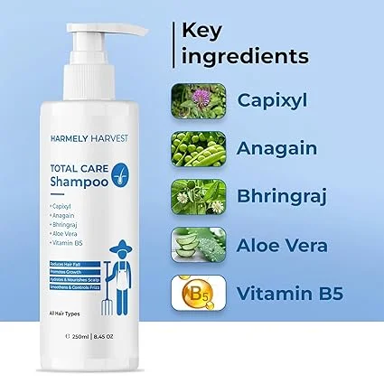 Total Care Shampoo | For Hair Fall Control & Scalp Nourishment | With Capixyl, Anagain & Bhringraj (250ml) + Niacinamide 10% Face Serum | For Oil Control, Dark Spots & Brightening | With Vitamin B5 & Zinc PCA (30ml) image 2