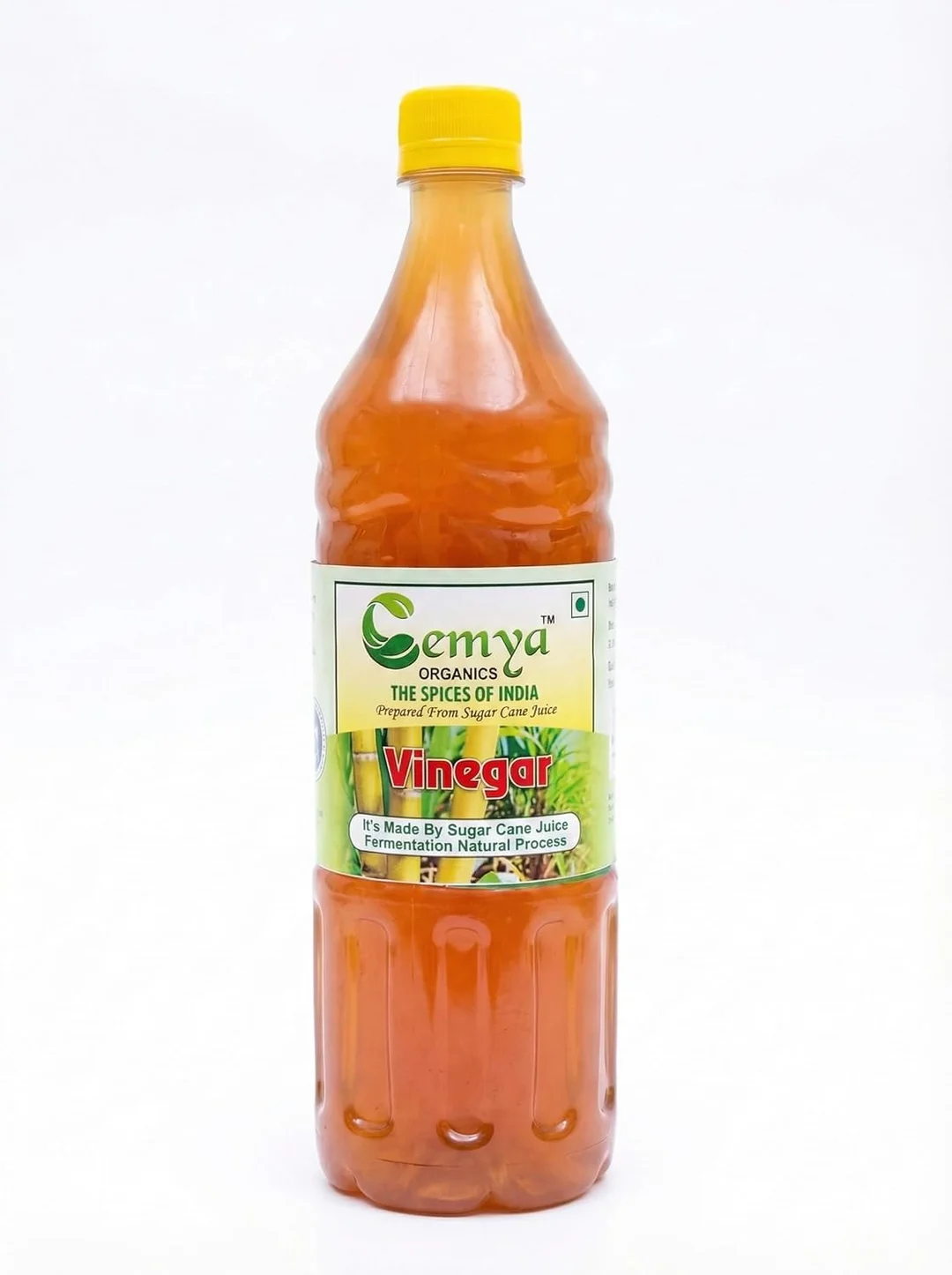 Cemya ORGANICS Natural Cane Vinegar 1 L | Sugarcane Juice Based Naturally Fermented Sirka for Cooking, Pickles, Digestion Support & Traditional Household Use image 1