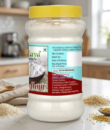 Cemya ORGANICS Rice Flour 1kg Chawal Atta | 100% Pure Finely Ground Gluten-Free Flour for Idli, Dosa, Snacks, Baking, Thickening & Everyday Cooking | No Preservatives thumbnail 2