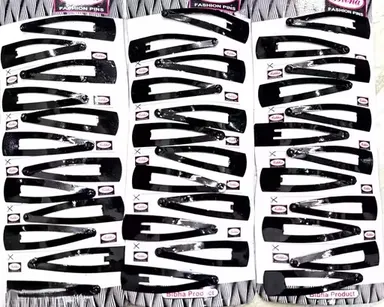 36 Pieces Black Metal Tic Tac Hair Clips Set for Women Girls Strong Hold Snap Hair Pins Non Slip Hair Styling Accessories for Daily Use School Salon 36 PCS Pack thumbnail 2