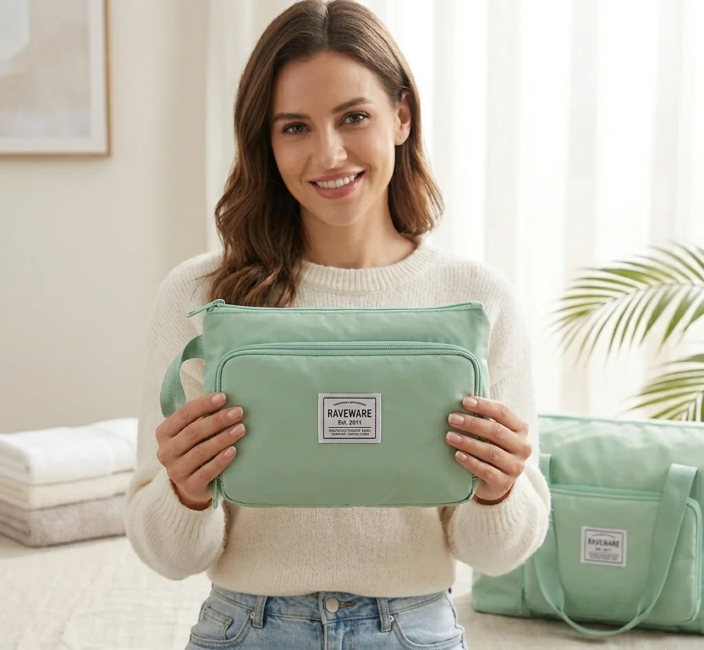 Ascension Foldable Duffle Travel Bag for Women Large Capacity Waterproof Carry On Luggage Light Green Dry Wet Separation Gym Sports Shoulder Foldable Storage Bag image 2