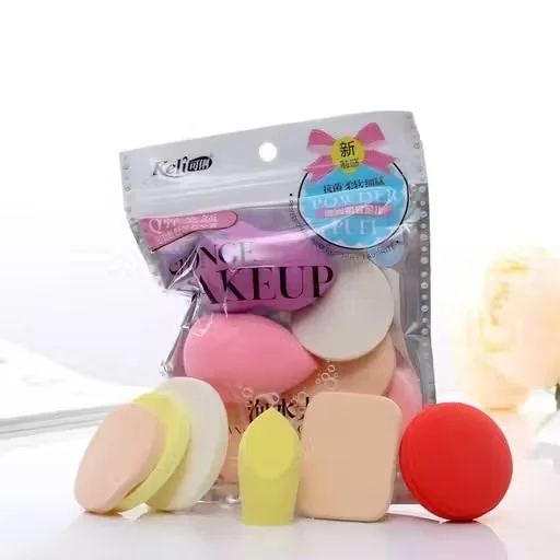 MSE 6 in 1 Makeup Sponge and Puff Set Pack of 2 Multicolour Beauty Blender Soft Latex Free Cosmetic Applicator for Foundation Concealer Powder Blending image 1