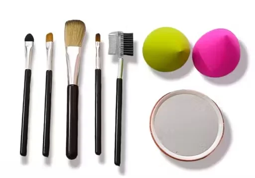 MSE 6-in-1 Makeup Sponge & Brush Set with Compact Mirror - Multicolour image 1