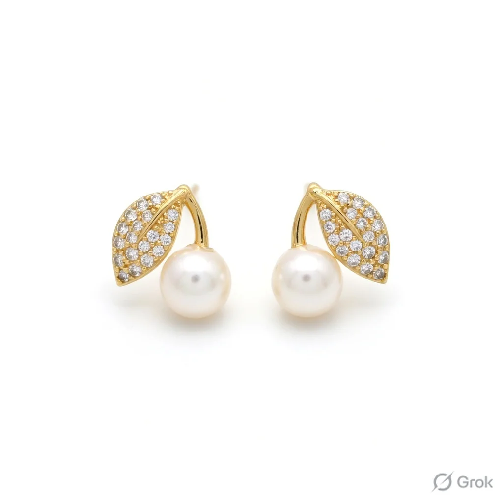 Pearl Gold Stud Earrings for Women Pack of 1 Lightweight Minimal Daily Wear Party Office Jewellery Alloy Gold Plated Elegant Pearl Stud Earring image 4